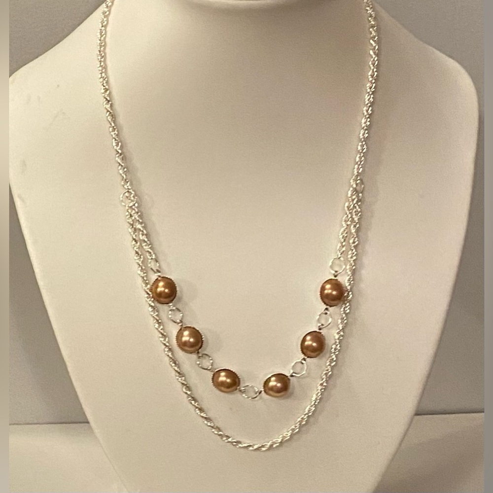 NEW half pearl necklace